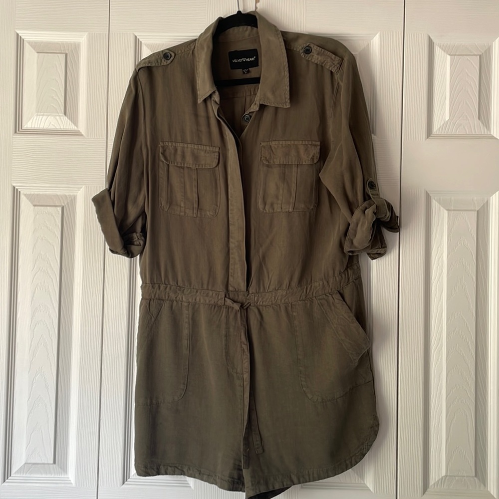 Velvet Heart Army Green Romper